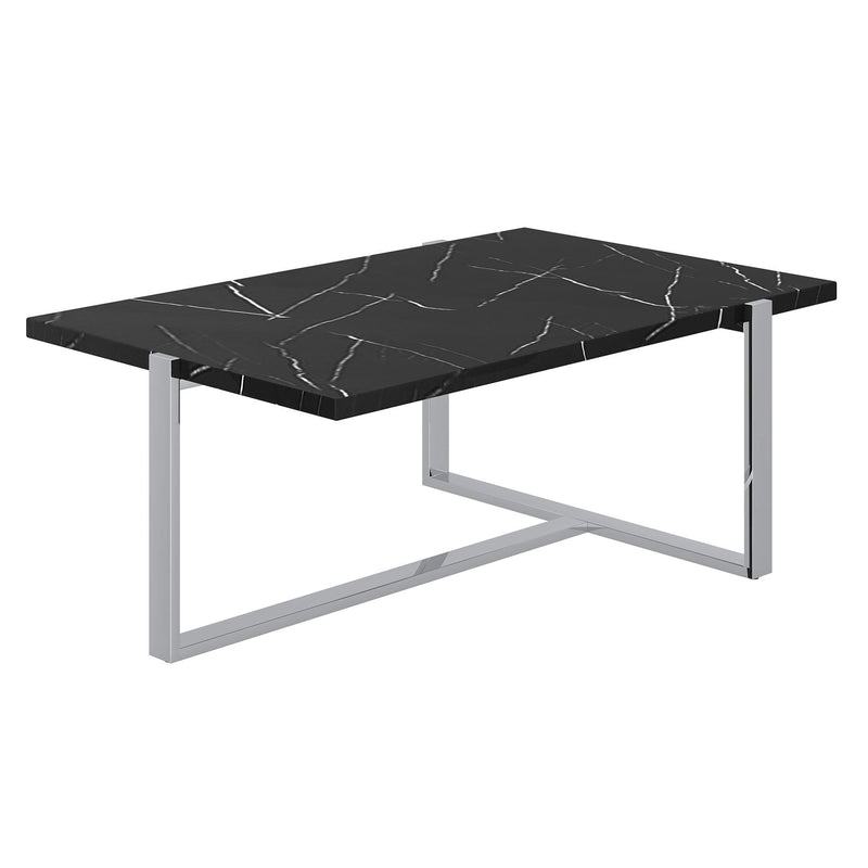 !nspire Veno 301-624BK_CH Coffee Table - Black and Silver IMAGE 1