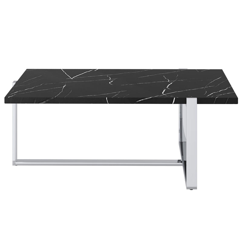 !nspire Veno 301-624BK_CH Coffee Table - Black and Silver IMAGE 3