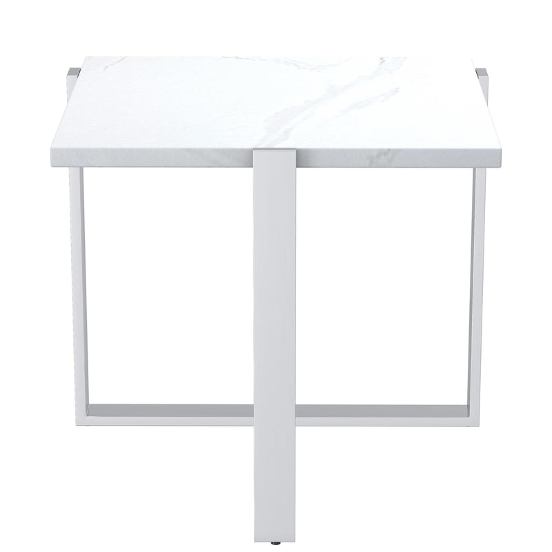 !nspire Veno 501-624WT_CH Accent Table - White and Silver IMAGE 3