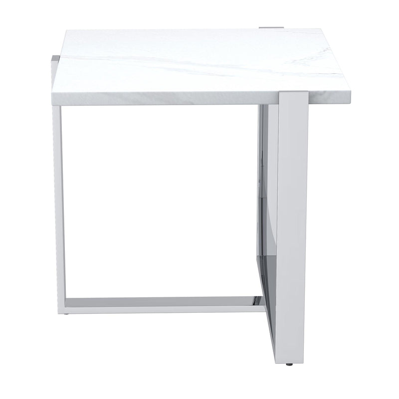 !nspire Veno 501-624WT_CH Accent Table - White and Silver IMAGE 4