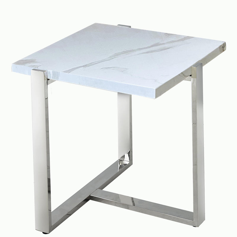 !nspire Veno 501-624WT_CH Accent Table - White and Silver IMAGE 6