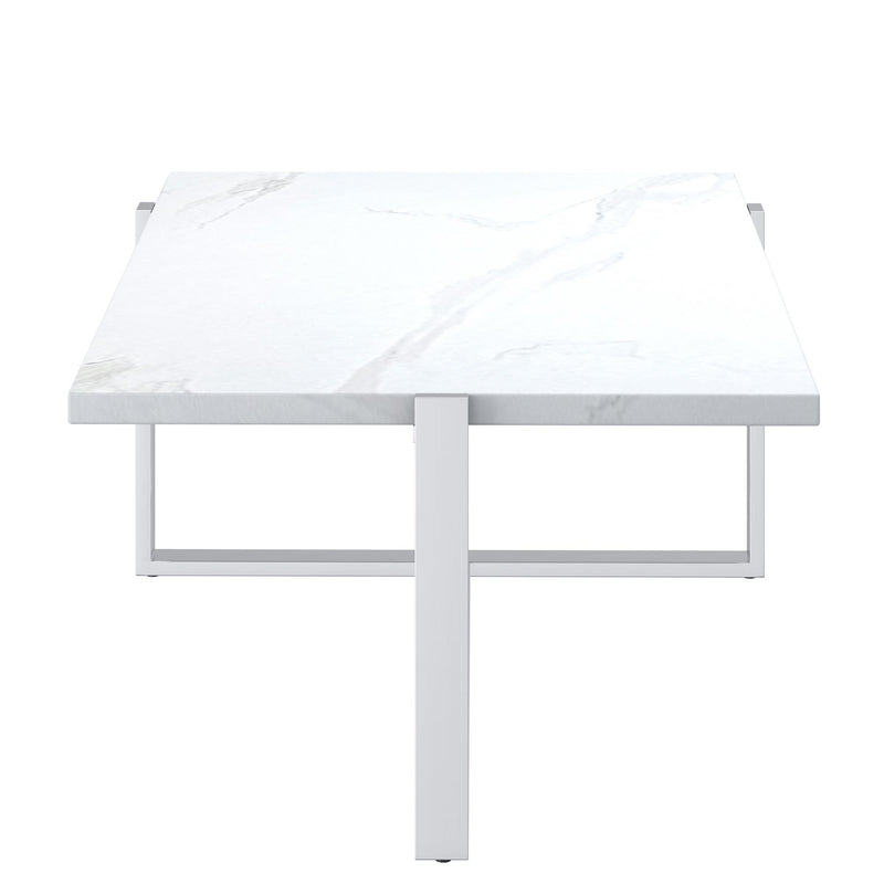 !nspire Veno 301-624WT_CH Coffee Table - White and Silver IMAGE 4