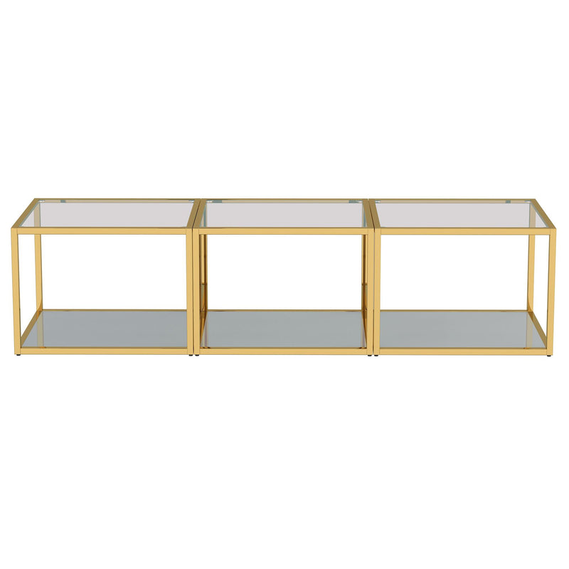 !nspire Casini 303-632GL_S 3pc Small Coffee Table Set - Gold IMAGE 3