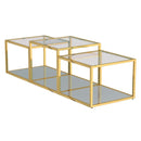!nspire Casini 303-632GL-3 3 pc Multi-Tier Coffee Table Set - Gold IMAGE 1