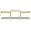 !nspire Casini 303-632GL-3 3 pc Multi-Tier Coffee Table Set - Gold IMAGE 3
