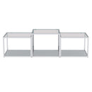 !nspire Casini 303-632CH-3 3 pc Multi-Tier Coffee Table Set - Silver IMAGE 3