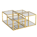 !nspire Casini 303-632GL-4 4 pc Multi-Tier Coffee Table Set - Gold IMAGE 1