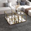 !nspire Casini 303-632GL-4 4 pc Multi-Tier Coffee Table Set - Gold IMAGE 2