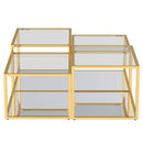 !nspire Casini 303-632GL-4 4 pc Multi-Tier Coffee Table Set - Gold IMAGE 3