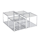!nspire Casini 303-632CH-4 4 pc Multi-Tier Coffee Table Set - Silver IMAGE 1