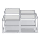 !nspire Casini 303-632CH-4 4 pc Multi-Tier Coffee Table Set - Silver IMAGE 3