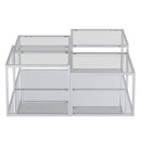 !nspire Casini 303-632CH-4 4 pc Multi-Tier Coffee Table Set - Silver IMAGE 4