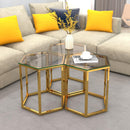 !nspire Fleur 501-635GL-3 3 pc Accent Table Set - Gold IMAGE 2