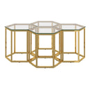 !nspire Fleur 501-635GL-4 4 pc Accent Table Set - Gold IMAGE 1