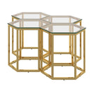 !nspire Fleur 501-635GL-4 4 pc Accent Table Set - Gold IMAGE 6