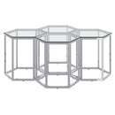 !nspire Fleur 501-635CH-4 4 pc Accent Table Set - Silver IMAGE 1