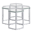 !nspire Fleur 501-635CH-4 4 pc Accent Table Set - Silver IMAGE 3