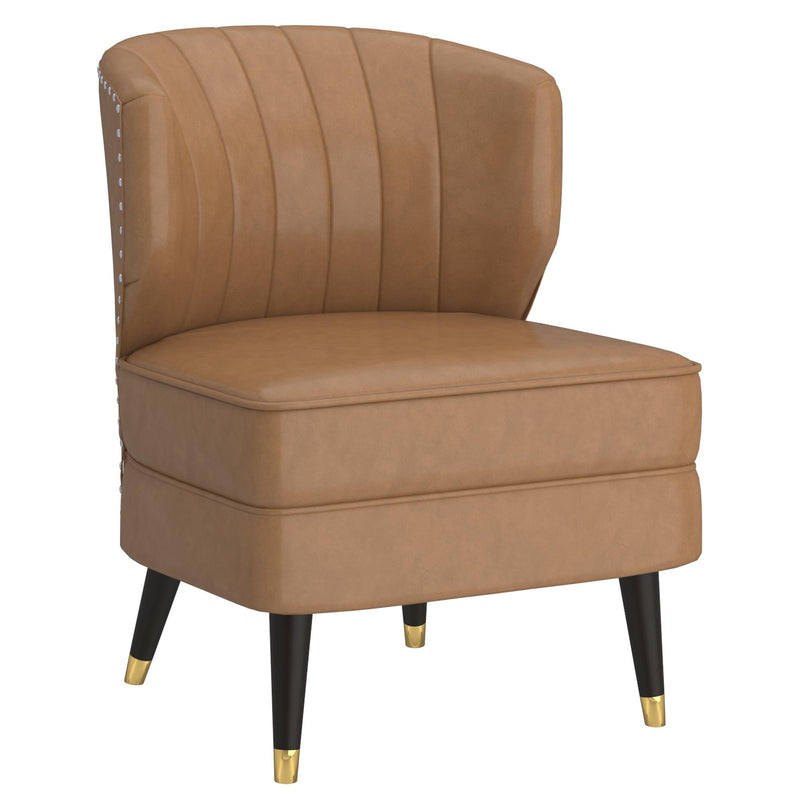 !nspire Kyrie 403-587SD Accent Chair - Saddle and Espresso IMAGE 1