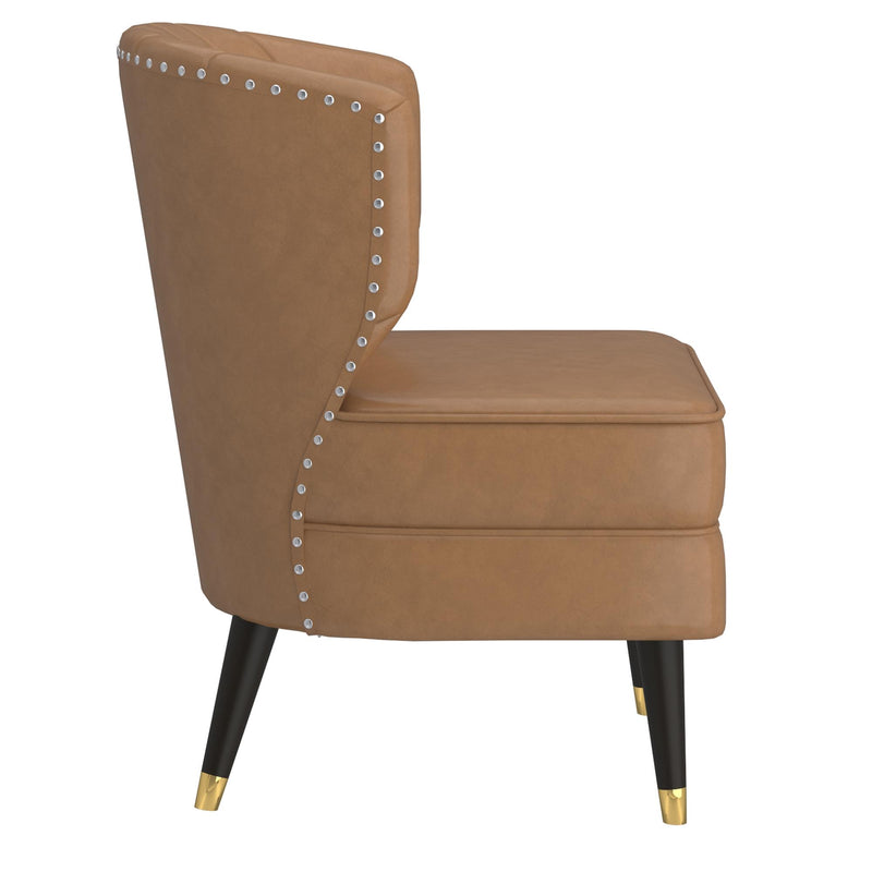 !nspire Kyrie 403-587SD Accent Chair - Saddle and Espresso IMAGE 5