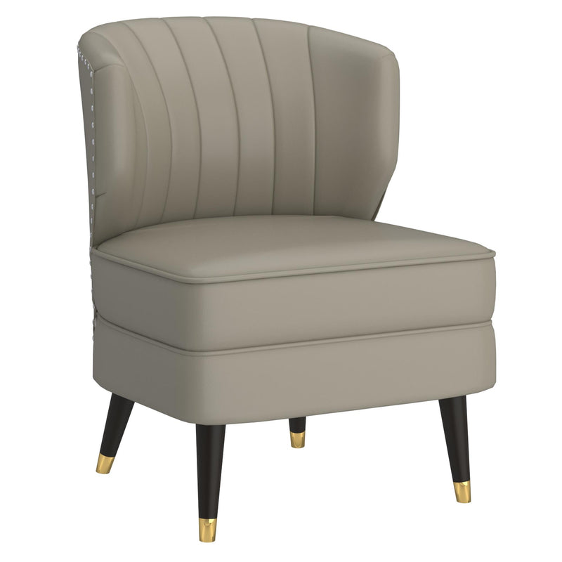 !nspire Kyrie 403-587GB Accent Chair - Grey-Beige and Espresso IMAGE 1