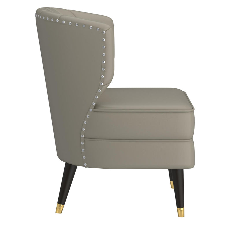 !nspire Kyrie 403-587GB Accent Chair - Grey-Beige and Espresso IMAGE 5