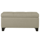 Worldwide Home Furnishings Harper 402-503BG Rectangular Storage Ottoman Bench - Beige IMAGE 1
