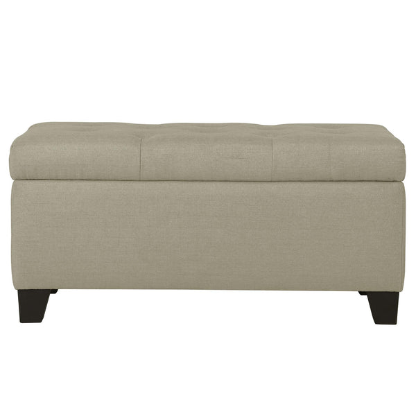 Worldwide Home Furnishings Harper 402-503BG Rectangular Storage Ottoman Bench - Beige IMAGE 1