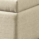 Worldwide Home Furnishings Harper 402-503BG Rectangular Storage Ottoman Bench - Beige IMAGE 4