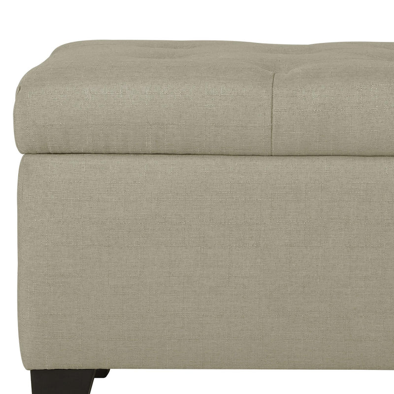 Worldwide Home Furnishings Harper 402-503BG Rectangular Storage Ottoman Bench - Beige IMAGE 7