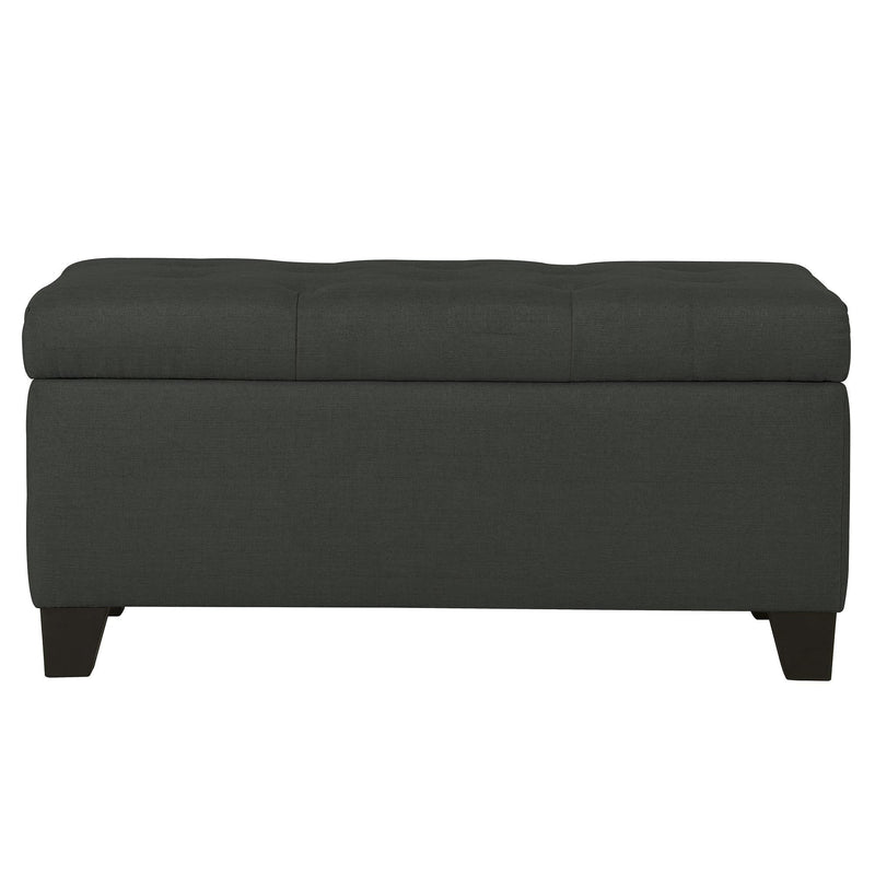 Worldwide Home Furnishings Harper 402-503CH Rectangular Storage Ottoman Bench - Charcoal IMAGE 1