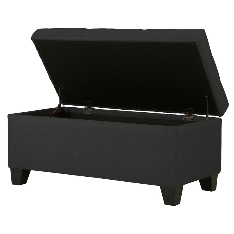 Worldwide Home Furnishings Harper 402-503CH Rectangular Storage Ottoman Bench - Charcoal IMAGE 3