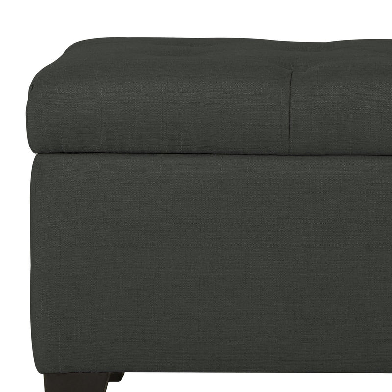 Worldwide Home Furnishings Harper 402-503CH Rectangular Storage Ottoman Bench - Charcoal IMAGE 7