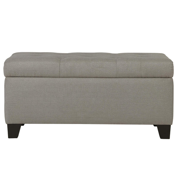 Worldwide Home Furnishings Harper 402-503LG Rectangular Storage Ottoman Bench - Light Grey IMAGE 1