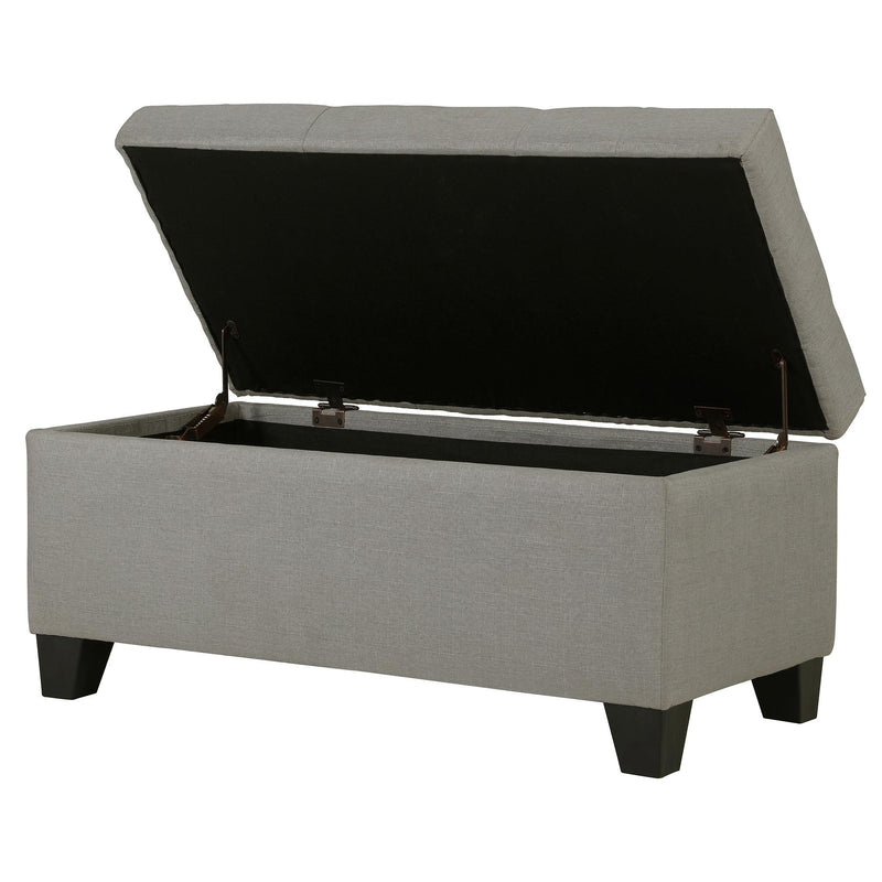 Worldwide Home Furnishings Harper 402-503LG Rectangular Storage Ottoman Bench - Light Grey IMAGE 3