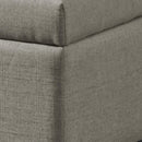 Worldwide Home Furnishings Harper 402-503LG Rectangular Storage Ottoman Bench - Light Grey IMAGE 4