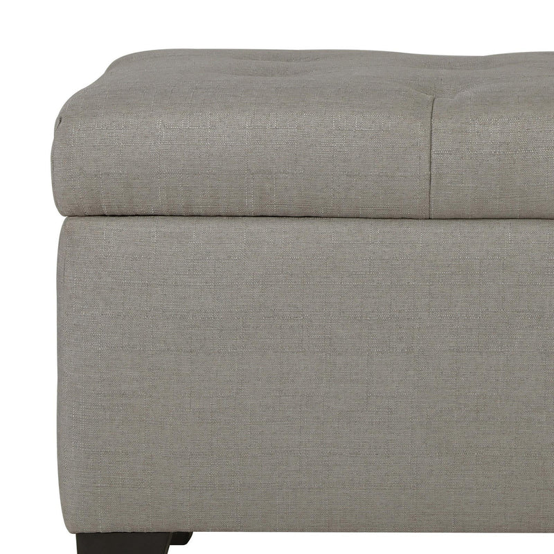 Worldwide Home Furnishings Harper 402-503LG Rectangular Storage Ottoman Bench - Light Grey IMAGE 7