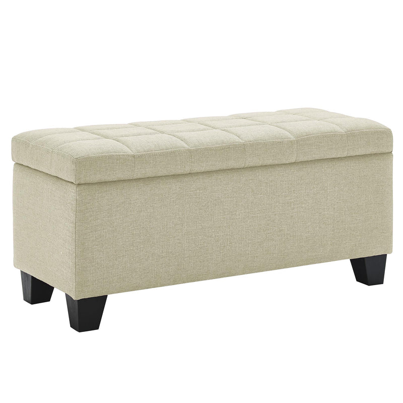 Worldwide Home Furnishings Lila 402-777BG Rectangular Storage Ottoman Bench - Beige IMAGE 1