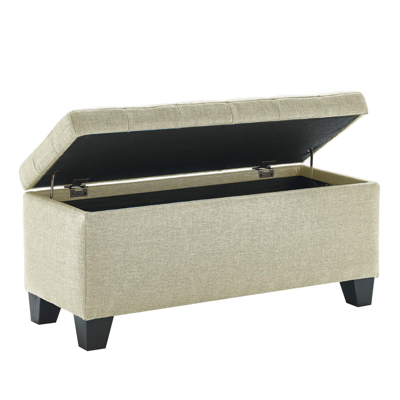 Worldwide Home Furnishings Lila 402-777BG Rectangular Storage Ottoman Bench - Beige IMAGE 3