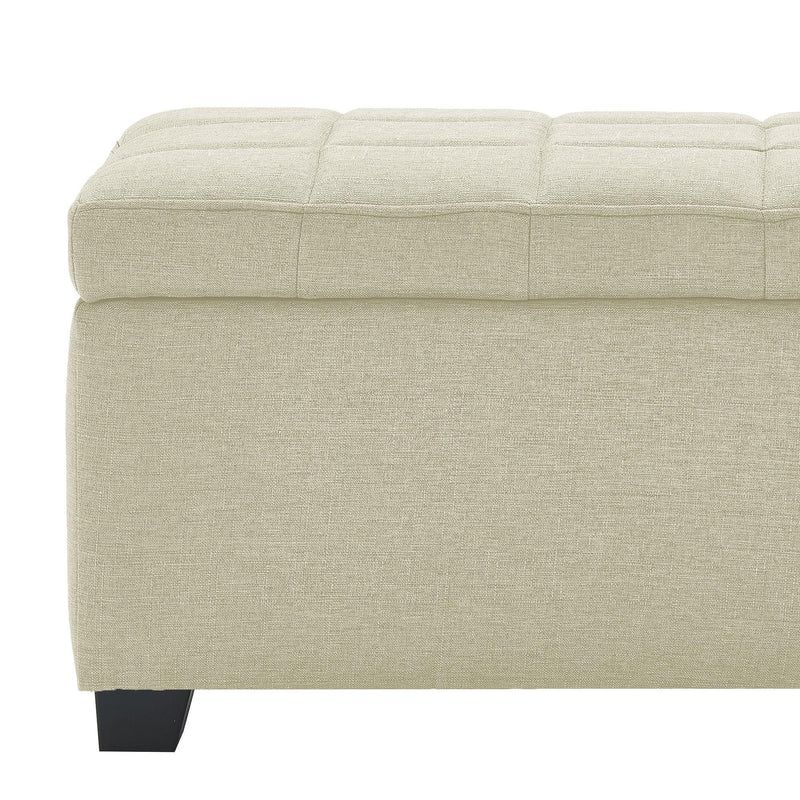 Worldwide Home Furnishings Lila 402-777BG Rectangular Storage Ottoman Bench - Beige IMAGE 7