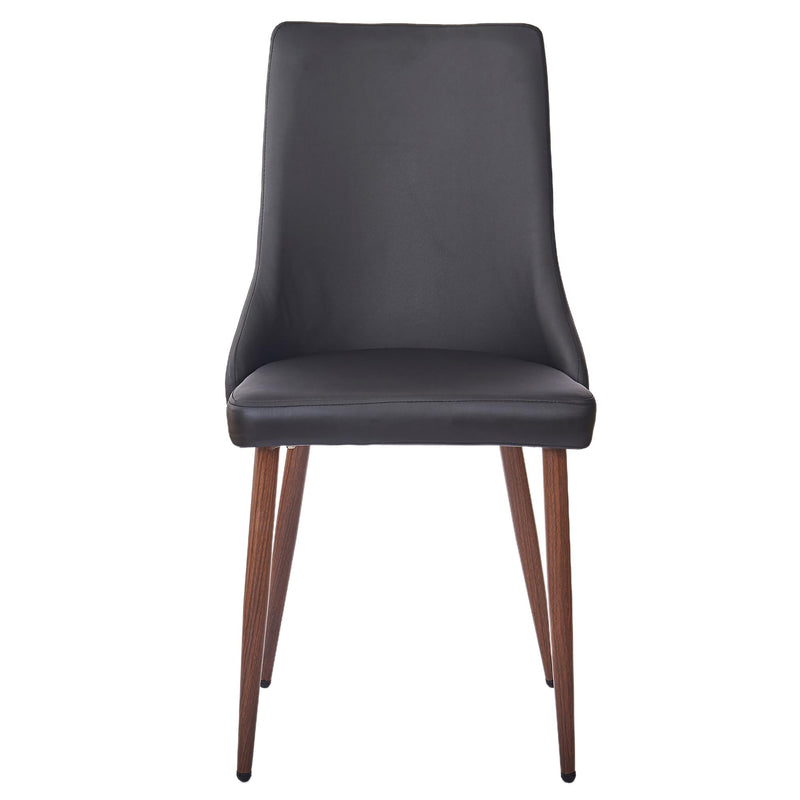 Worldwide Home Furnishings Cora 202-182PUBK Faux Leather Dining Chair - Black and Walnut IMAGE 5