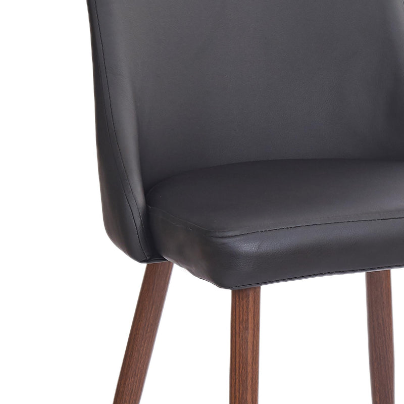 Worldwide Home Furnishings Cora 202-182PUBK Faux Leather Dining Chair - Black and Walnut IMAGE 6