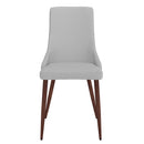 Worldwide Home Furnishings Cora 202-182PULG Faux Leather Dining Chair - Light Grey and Walnut IMAGE 5