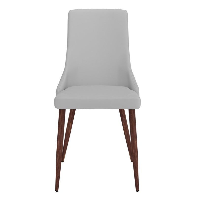 Worldwide Home Furnishings Cora 202-182PULG Faux Leather Dining Chair - Light Grey and Walnut IMAGE 5