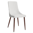 Worldwide Home Furnishings Cora 202-182PUWT Faux Leather Dining Chair - White and Walnut IMAGE 1