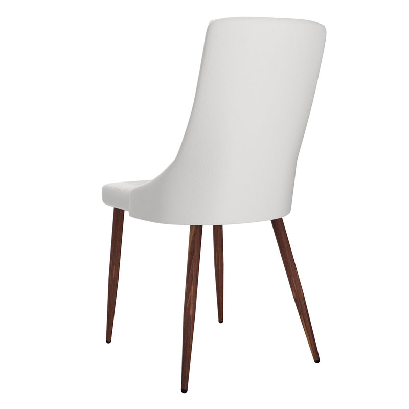 Worldwide Home Furnishings Cora 202-182PUWT Faux Leather Dining Chair - White and Walnut IMAGE 3