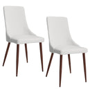 Worldwide Home Furnishings Cora 202-182PUWT Faux Leather Dining Chair - White and Walnut IMAGE 7