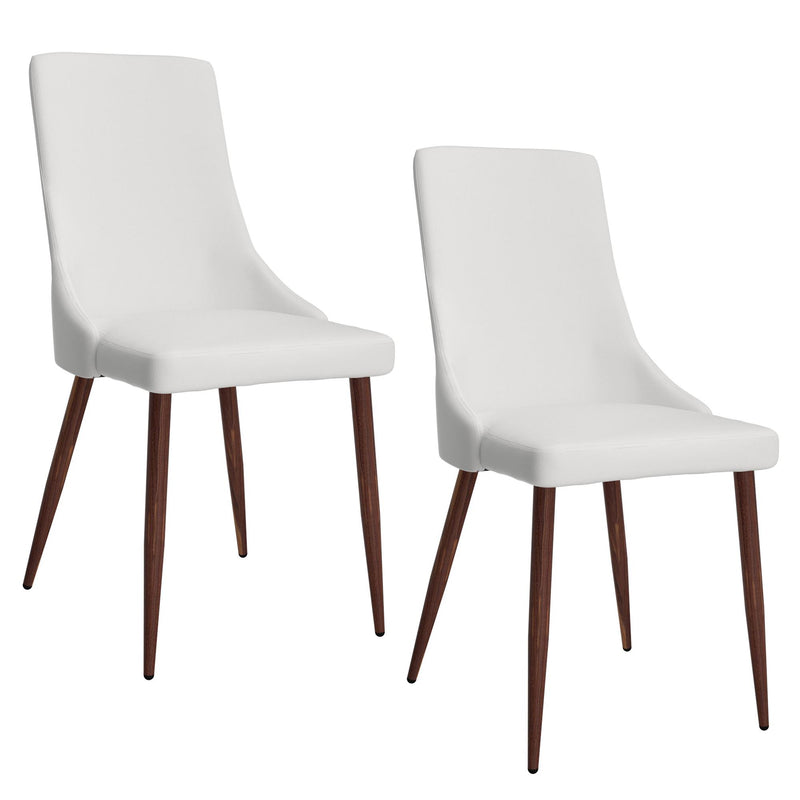 Worldwide Home Furnishings Cora 202-182PUWT Faux Leather Dining Chair - White and Walnut IMAGE 7