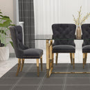 !nspire Mizal 202-629GRY Dining Chair - Grey and Gold IMAGE 2
