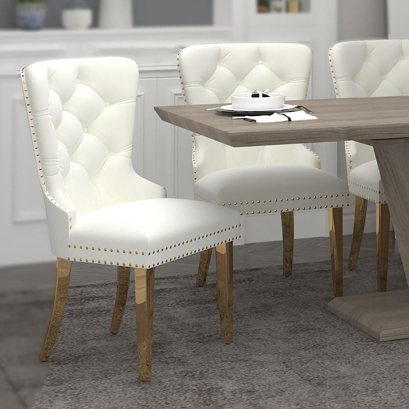 !nspire Mizal 202-629IV Dining Chair - Ivory and Gold IMAGE 2