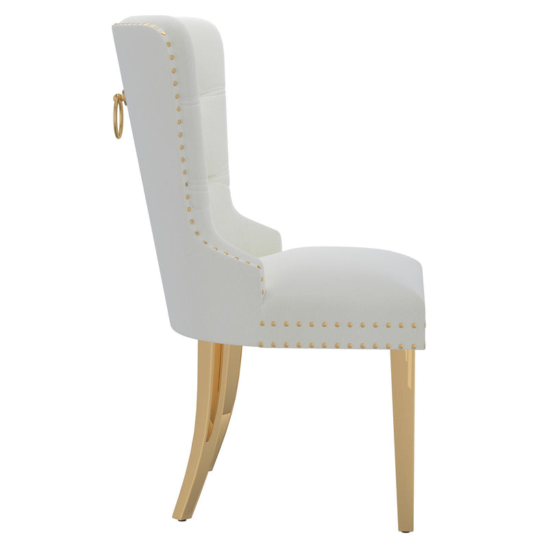 !nspire Mizal 202-629IV Dining Chair - Ivory and Gold IMAGE 4